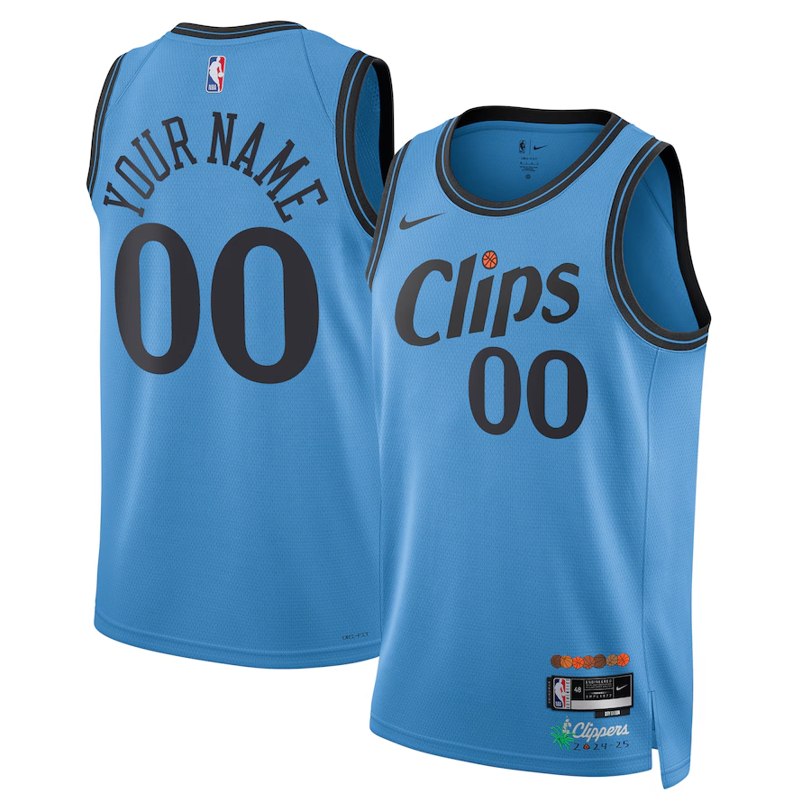 Men's LA Clippers Light Blue 2024/25 Custom Swingman Jerseys - City Edition