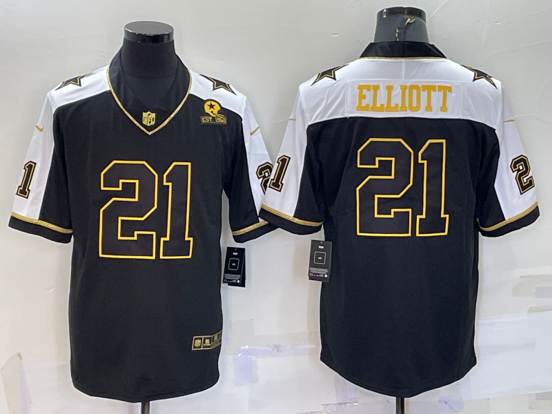 Men's Dallas Cowboys Ezekiel Elliott #21 Black Vapor Limited Jerseys