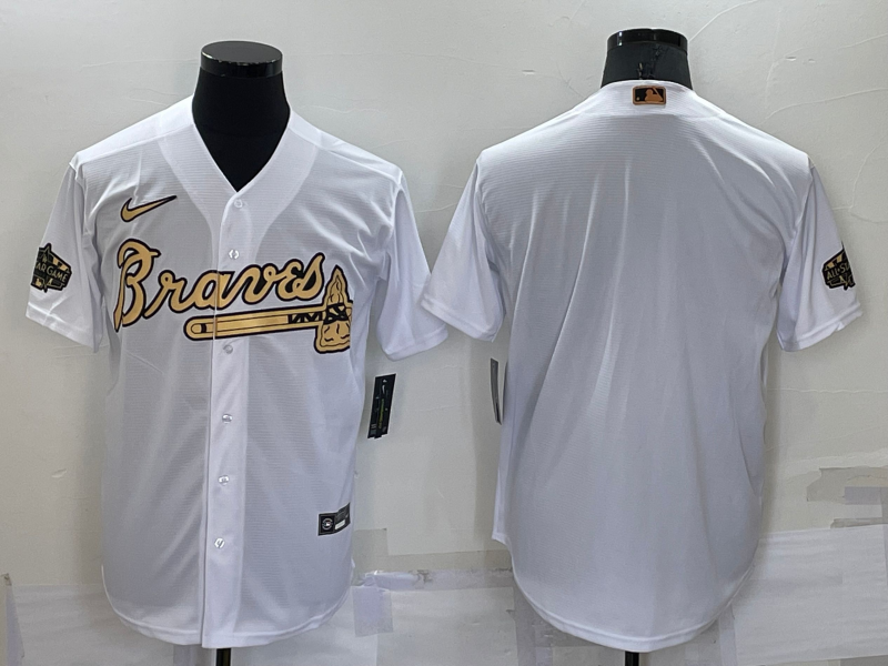 Men's Atlanta Braves White Replica Blank Jerseys