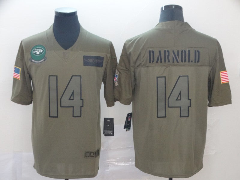 Men's New York Jets Sam Darnold #14 Brown Game Player Jerseys