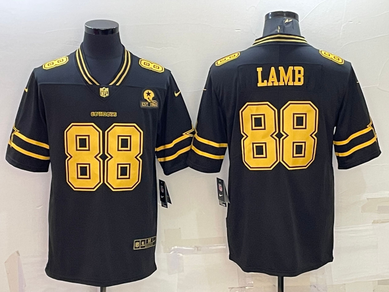 Men's Dallas Cowboys CeeDee Lamb #88 Black Team Game Jerseys