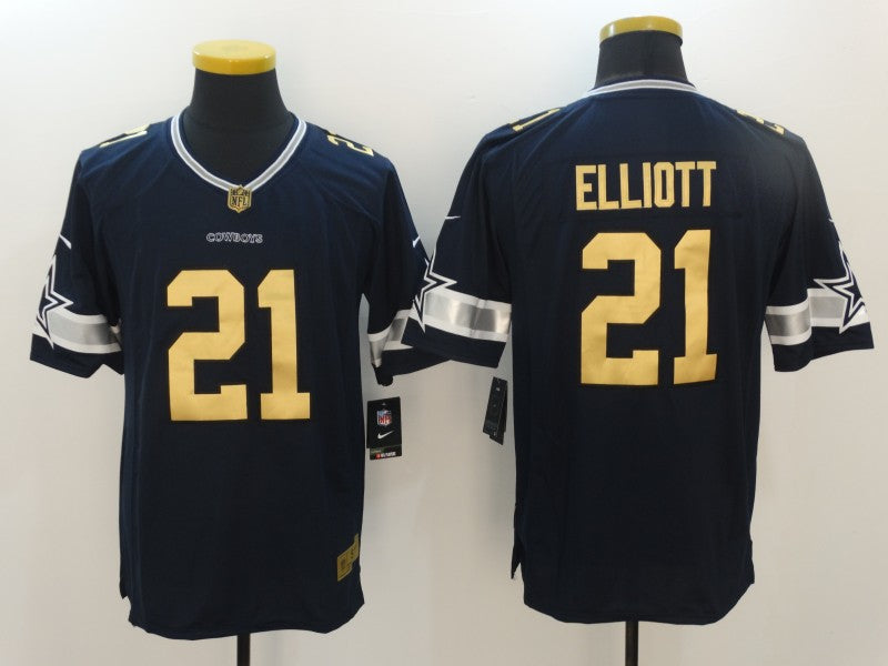 Men's Dallas Cowboys Ezekiel Elliott #21 Navy Player Jerseys