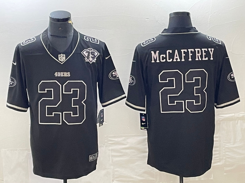 Men's San Francisco 49ers Christian McCaffrey #23 Black Player Game Jerseys