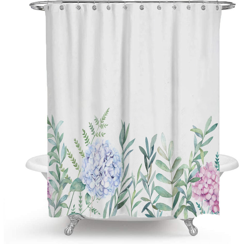 Colorful Floral Shower Curtain – Waterproof Bathroom Decor