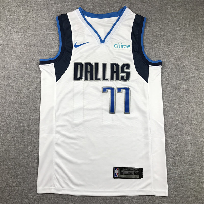 Men's Dallas Mavericks Luka Doncic #77 NBA White Replica Jerseys