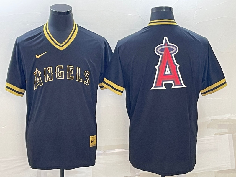Men's Los Angeles Angels Black Alternate Replica Team Jerseys