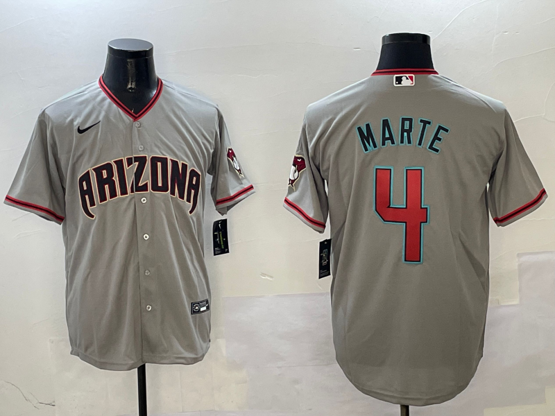 Men's Arizona Diamondbacks Ketel Marte #4 Gray Alternate Limited Player Jerseys