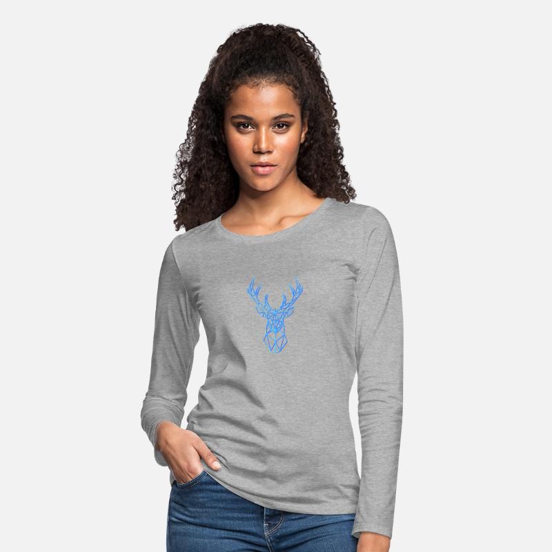 Deer Head Geometric Polygon Neon Blue Antlers