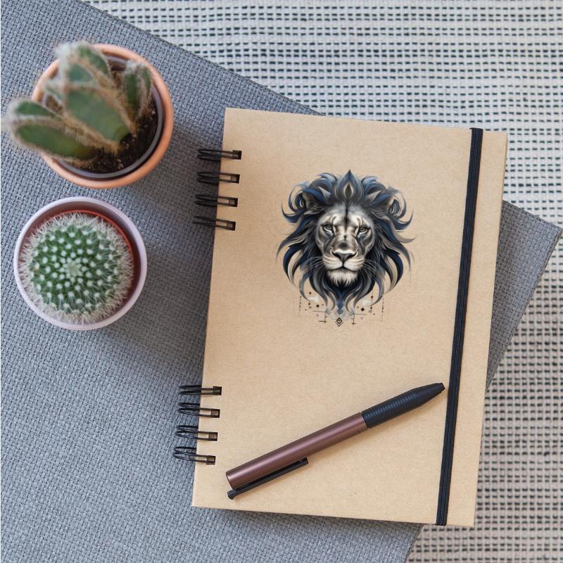 Detailed Illustration Of An Ashen Lion Face