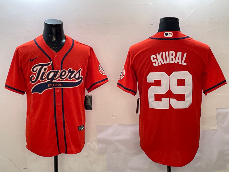 Men's Detroit Tigers Tarik Skubal #29 Orange Player Jerseys