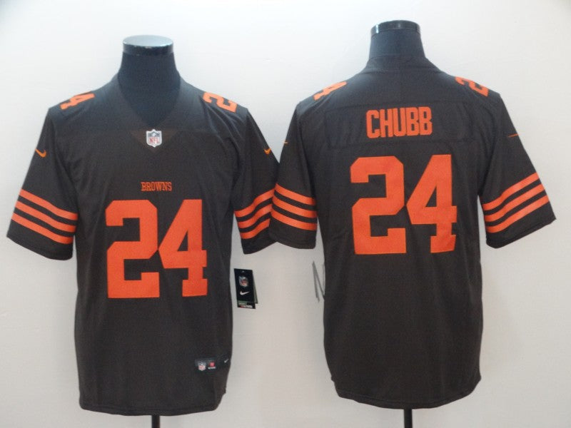 Men's Cleveland Browns Nick Chubb #24 Brown Player Game Jerseys