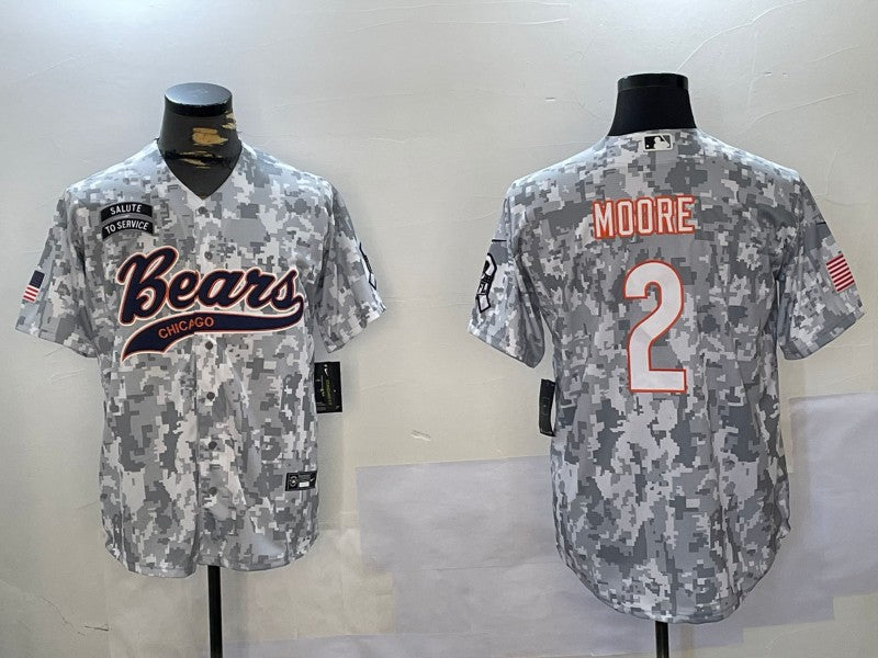 Men's Chicago Bears D.J. Moore #2 Arctic Camo 2024 Salute to Service Player Jerseys