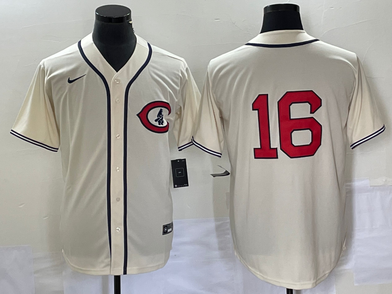 Men's Chicago Cubs Patrick Wisdom #16 Cream Player Name Jerseys