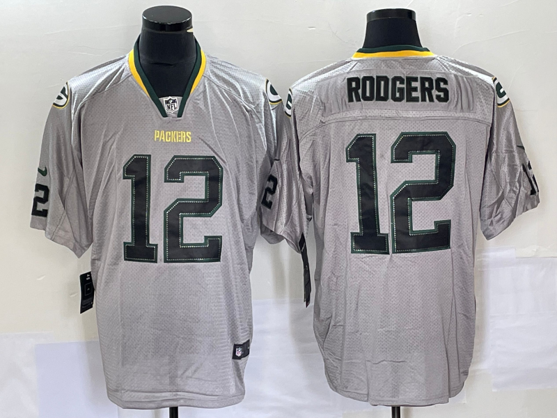 Men's Green Bay Packers Aaron Rodgers #12 Gray Player Jerseys