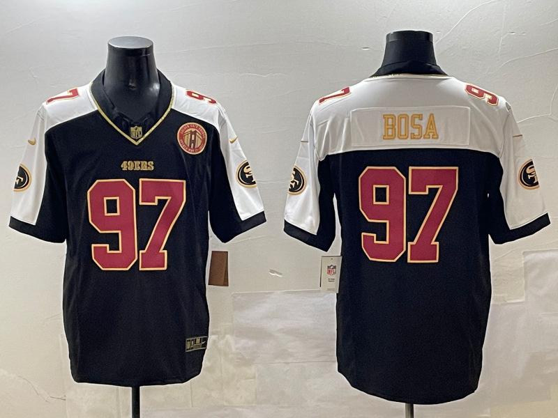Men's San Francisco 49ers Nick Bosa #97 Black Team Player Game Jerseys