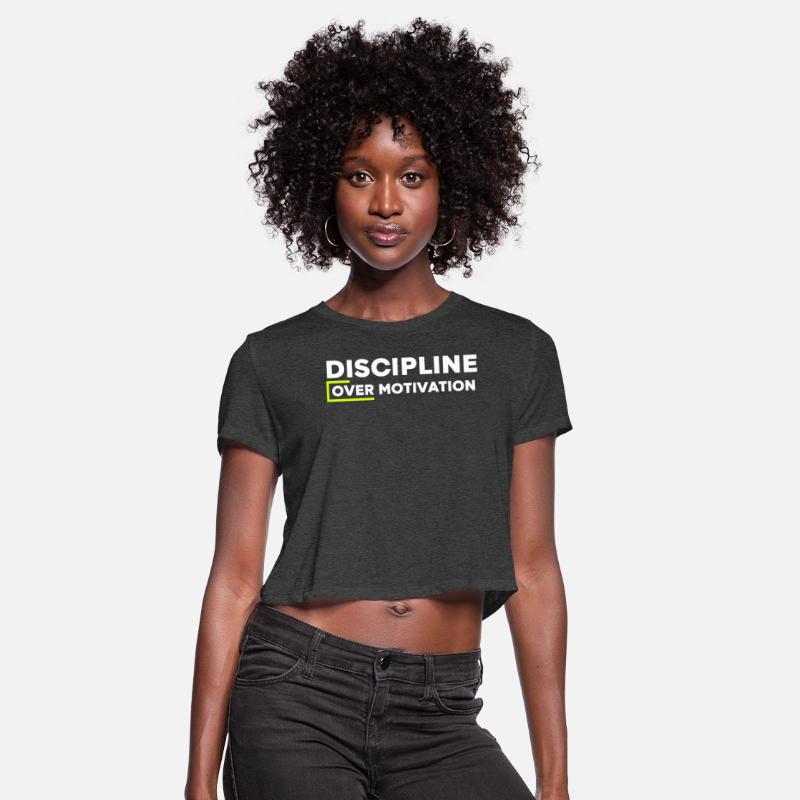 Discipline Over Motivation Minimal Bold Quote TEE