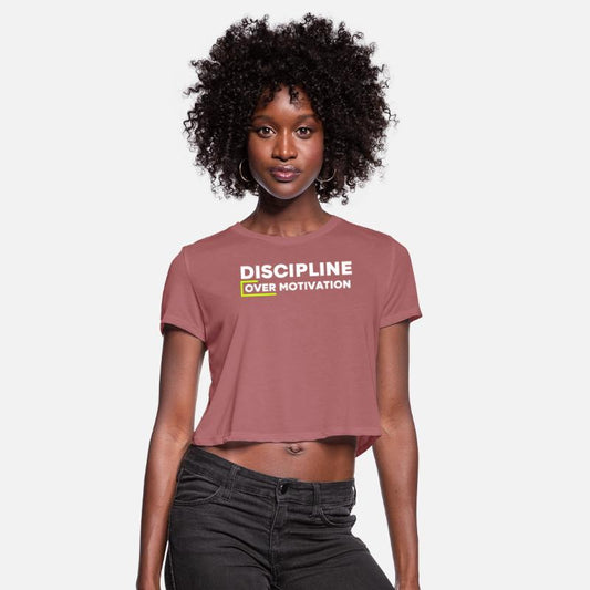 Discipline Over Motivation Minimal Bold Quote TEE