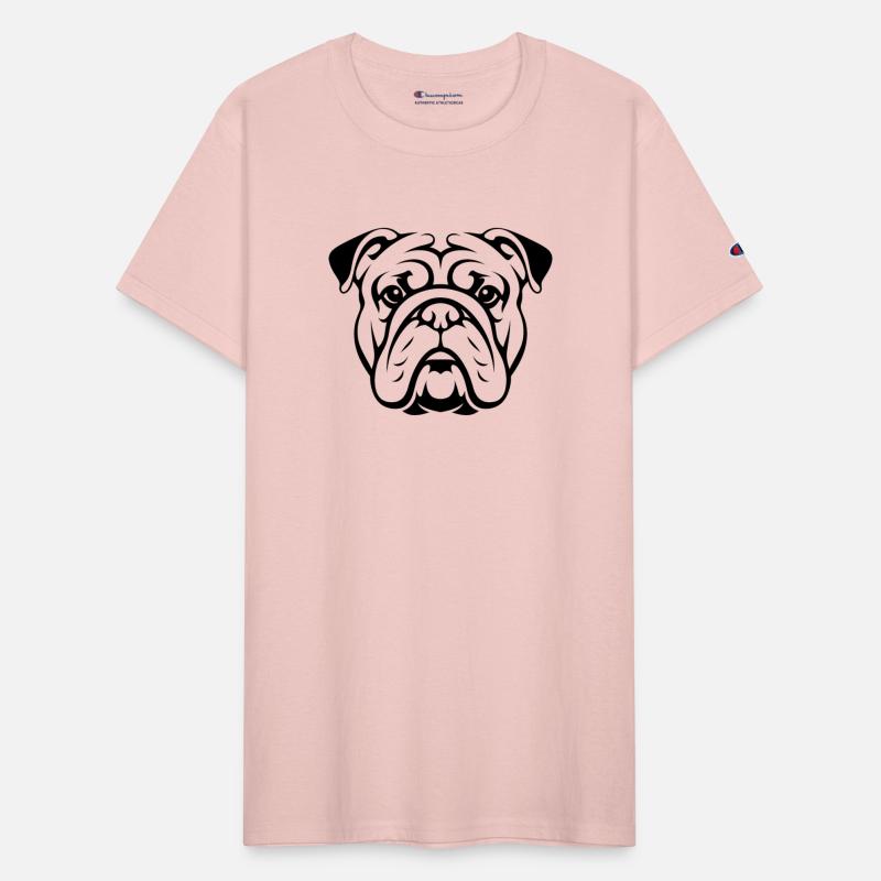 Dog bulldog portrait head silhouette minimalist