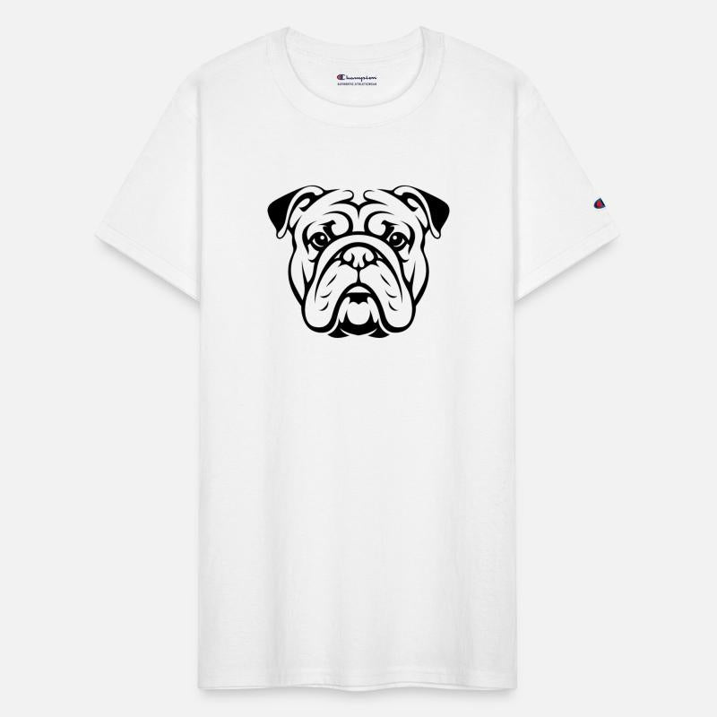 Dog bulldog portrait head silhouette minimalist