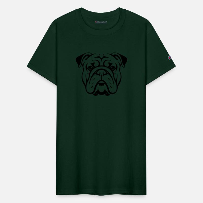 Dog bulldog portrait head silhouette minimalist