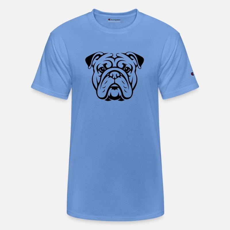 Dog bulldog portrait head silhouette minimalist