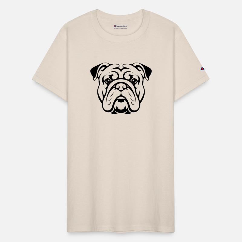 Dog bulldog portrait head silhouette minimalist