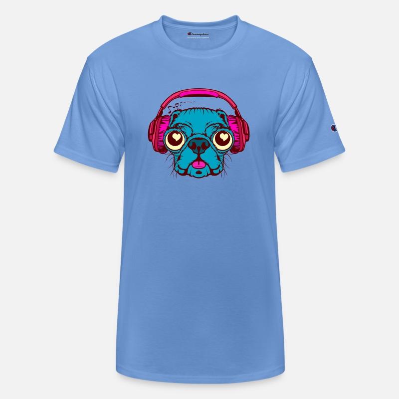 Doggy Pug Listening Lovely Music