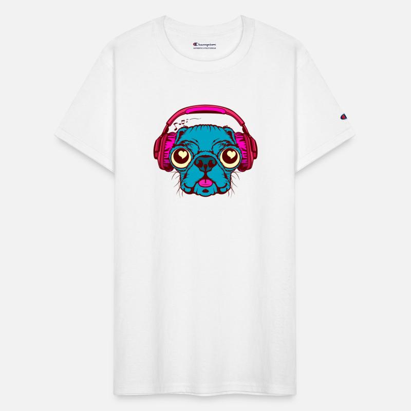 Doggy Pug Listening Lovely Music