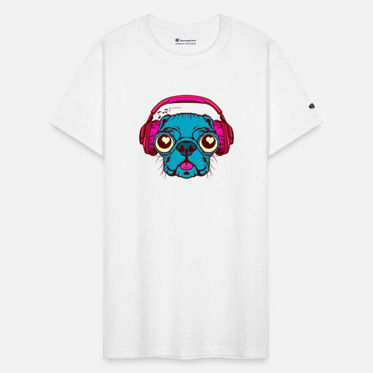 Doggy Pug Listening Lovely Music