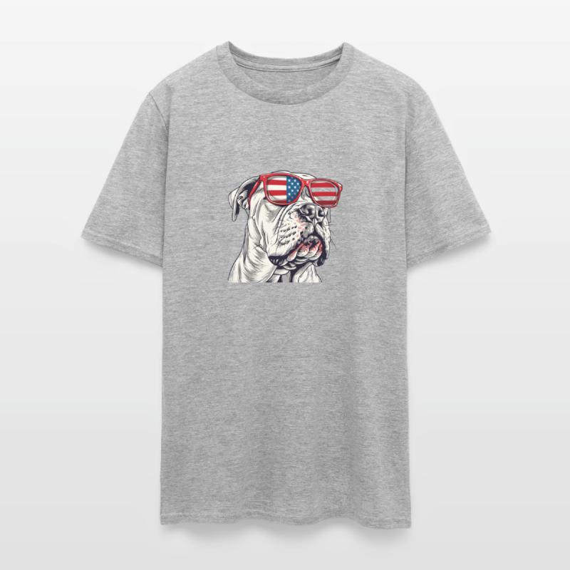 Dogo Argentino dog. 4th of July and memorial day