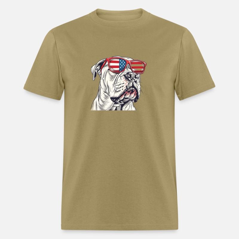 Dogo Argentino dog. 4th of July and memorial day