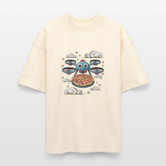 Drone Delivering Pepperoni Pizza Cute Cartoon