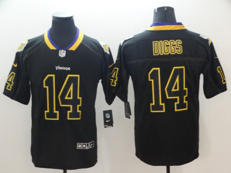 Men's Minnesota Vikings #14 Stefon Diggs Black Game Jerseys