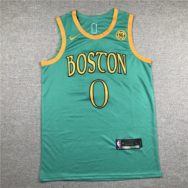 Men's Boston Celtics Jayson Tatum #0 NBA Green Swingman Player Jerseys
