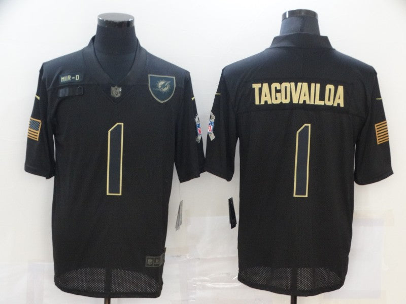 Men's Miami Dolphins #1 Tua Tagovailoa Black Player Game Jerseys