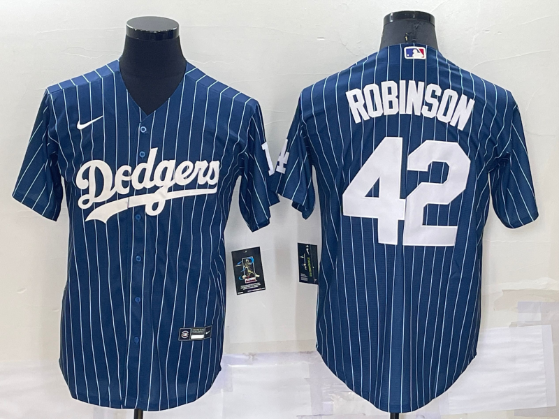Men's Los Angeles Dodgers Jackie Robinson #42 Blue Fashion Player Jerseys