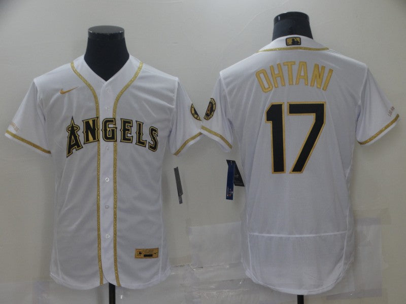 Men's Los Angeles Angels Shohei Ohtani #17 White Sewn Baseball Jerseys