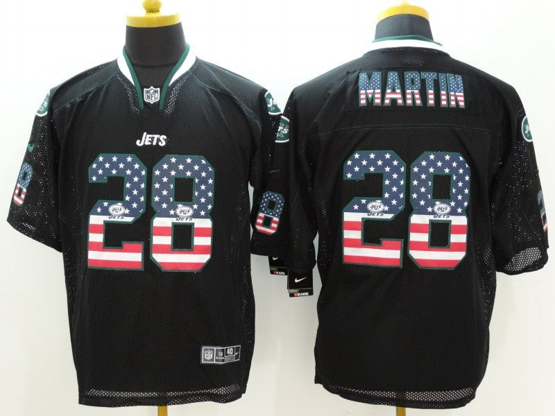 Men's New York Jets Curtis Martin #28 Black Game Jerseys