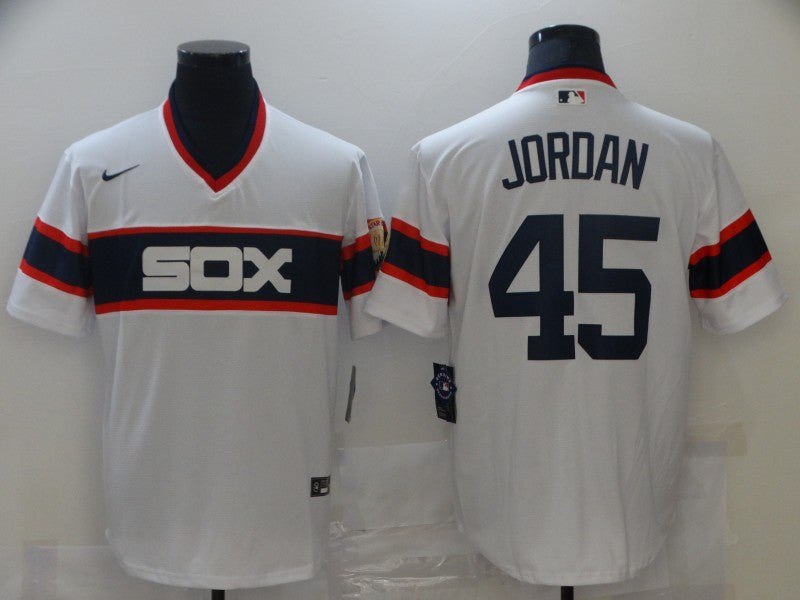 Men's Chicago White Sox Michael Jordan #45 White Stitched Jerseys