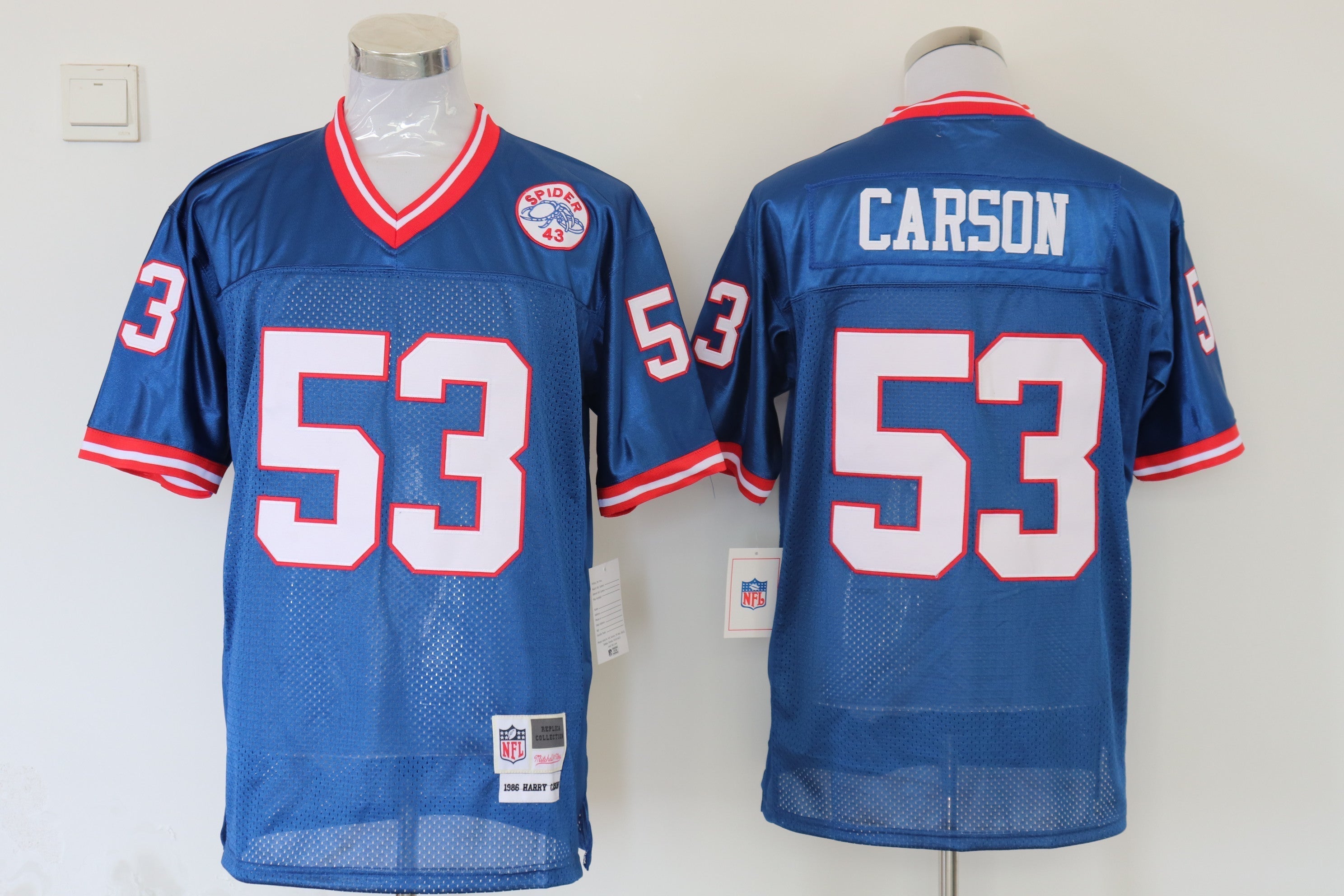 Men's New York Giants Harry Carson Mitchell & Ness Royal Legacy Replica Jerseys