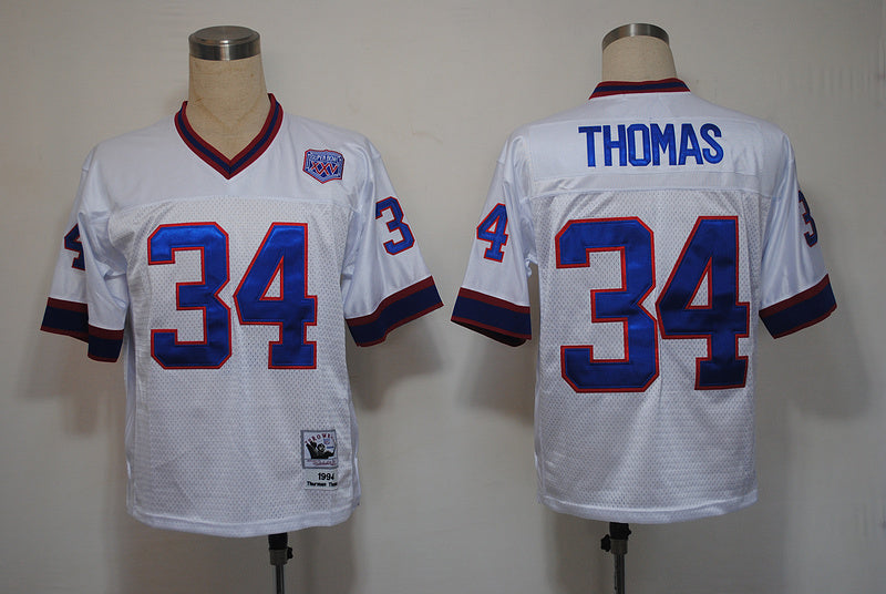 Men's Buffalo Bills Thurman Thomas Mitchell & Ness White Legacy Replica Player Jerseys