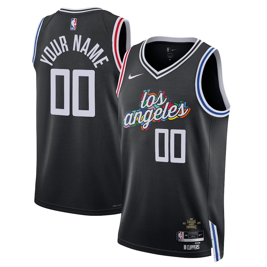 Men's LA Clippers Black 2022/23 Swingman Custom Jerseys - City Edition