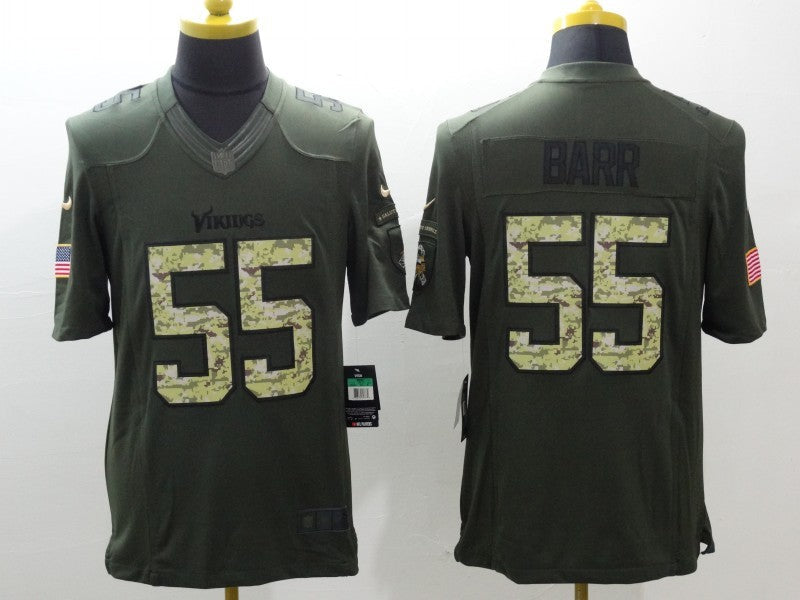 Men's Minnesota Vikings Anthony Barr #55 Army Green Game Jerseys