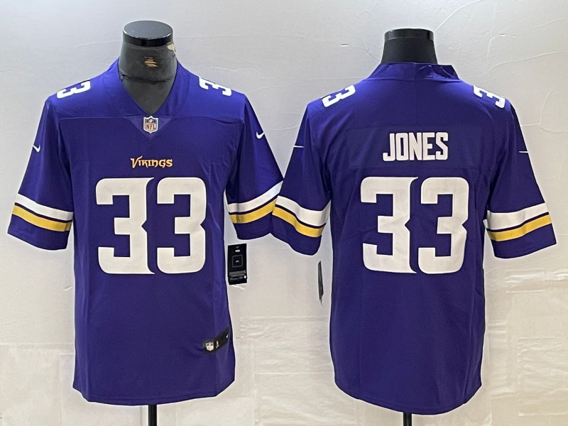 Men's Minnesota Vikings Aaron Jones #33 Purple Player Game Jerseys