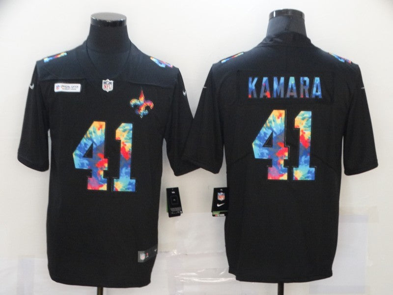 Men's New Orleans Saints Alvin Kamara #41 Black Game Player Jerseys