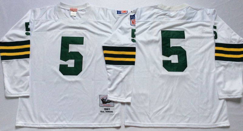 Men's Green Bay Packers Paul Hornung Mitchell & Ness White Legacy Replica Player Jerseys