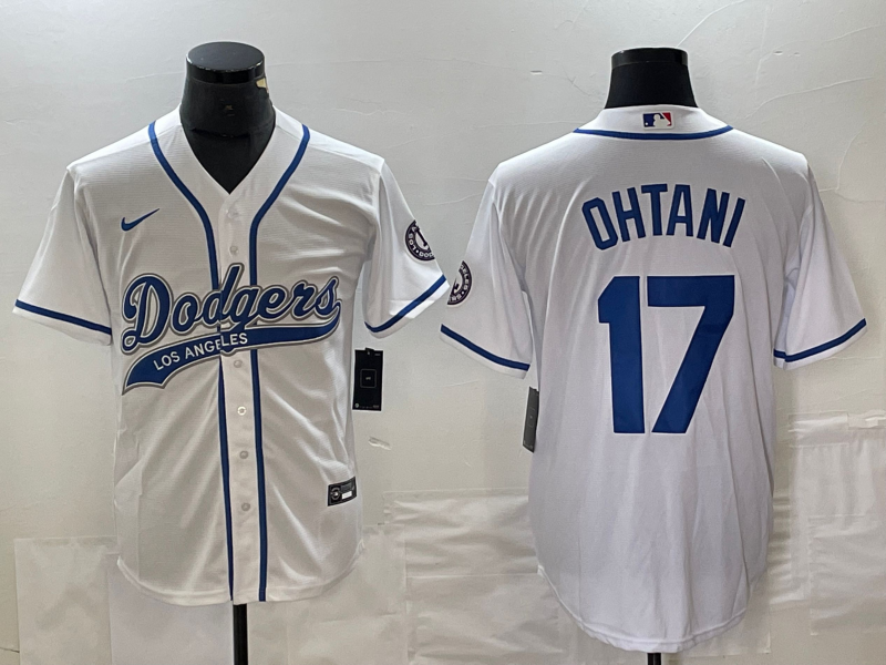 Men's Los Angeles Dodgers Shohei Ohtani #17 White Player Jerseys Joint Edition