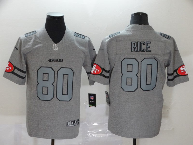 Men's San Francisco 49ers Jerry Rice #80 Gray Game Jerseys
