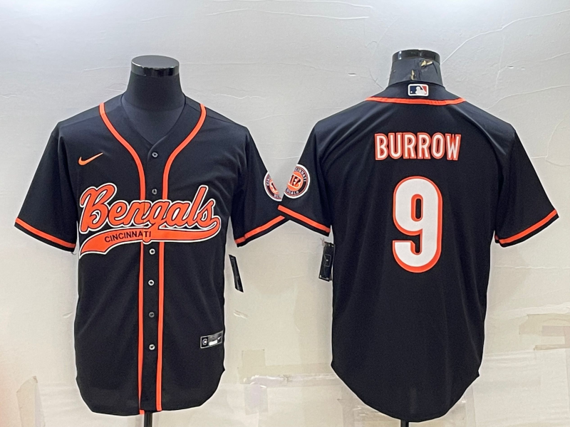 Men's Cincinnati Bengals Joe Burrow #9 Black Fashion Game Jerseys