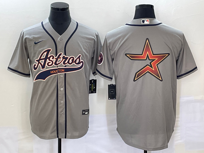 Men's Houston Astros Gray Replica Authentic Jerseys Joint Edition